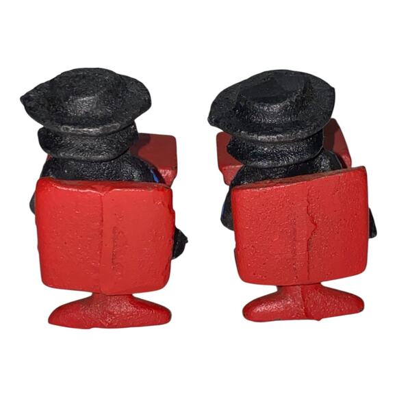 Vintage Cast Iron 2 Amish Boys Red School Desk 1997 John Wright Figurines - A999 - Picture 4 of 9